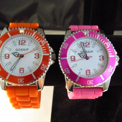 Pair of Gossip Brand Silicon Band Ladies Watches (#56)