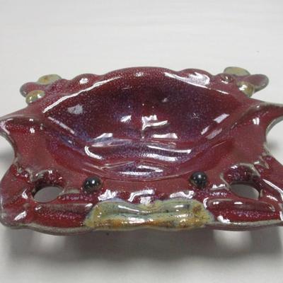 Hand Thrown Tom Chamberlain Art Pottery Crab Dish
