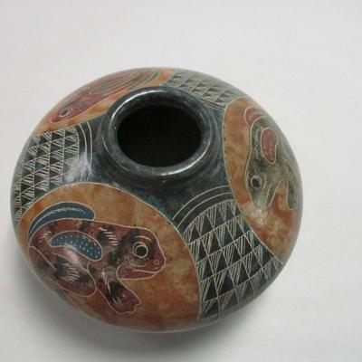 Costa Rican Art Pottery Vase With Frogs