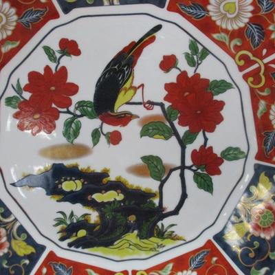 Vintage MCI Japan Beautiful Floral Birds Trees Fine Porcelain Plate