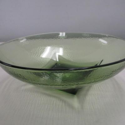 Vintage Hazel Atlas Avocado Green Pebblestone Glass Bowl