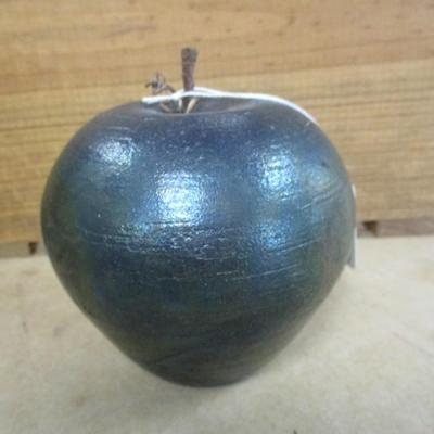 Jack Adelman Raku Glazed Pottery Apple