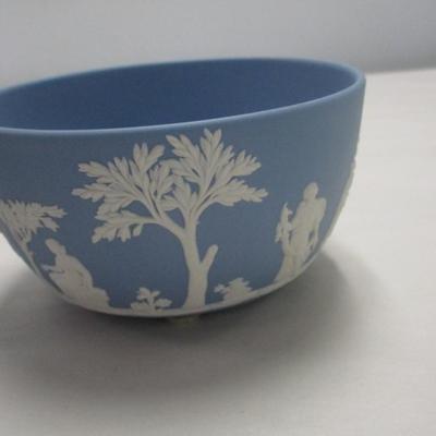 Vintage Wedgewood Blue Jasperware Neoclassical Bowl & Vase