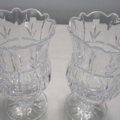Pair Of Crystal Candle Holders