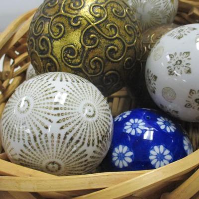 Basket Of Decorative Balls