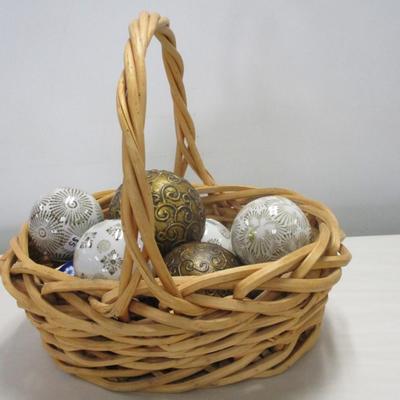 Basket Of Decorative Balls
