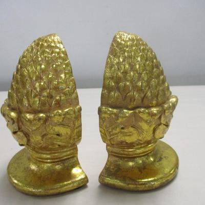1995 Pair Of Gold Artichoke Bookends