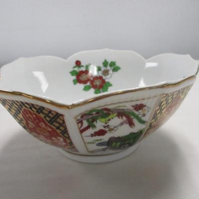 Vintage Imari Porcelain Floral Bowl Made In Japan