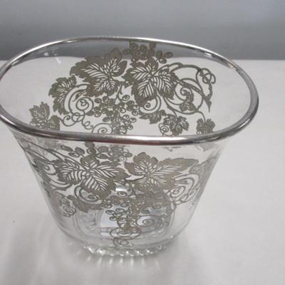 Vintage Silver City Clear Elegant Glass Silver Overlay Vase