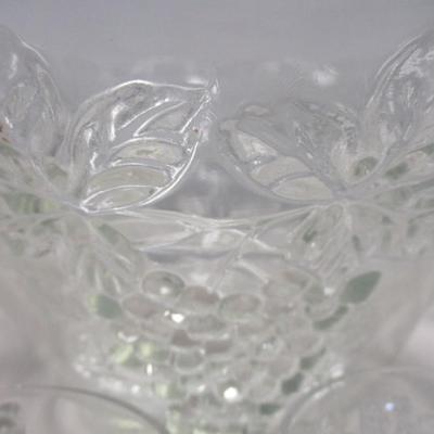 Crystal Punch Bowl With Glasses & Serving Bowl