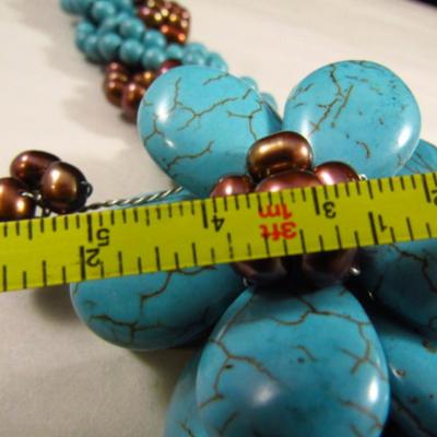 Turquoise Floral Design Bracelet (#64)