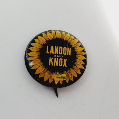 1936 LANDON KNOX GOP PRESIDENTIAL ELECTION PIN