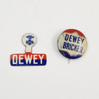 ANTIQUE DEWEY / BRICKER PIN BUNDLE