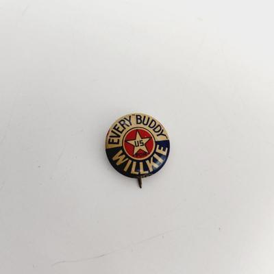 1940 PRESIDENTIAL WILLKIE BUTTON PIN