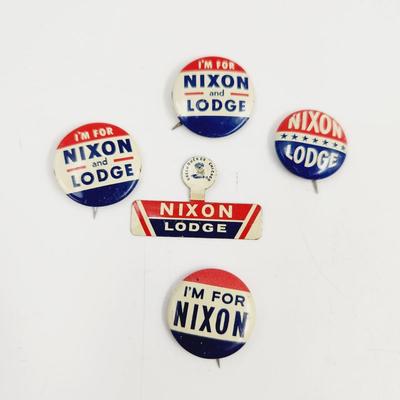 1960s NIXON - LODGE PRESIDENTIAL ELECTION PIN BUNDLE