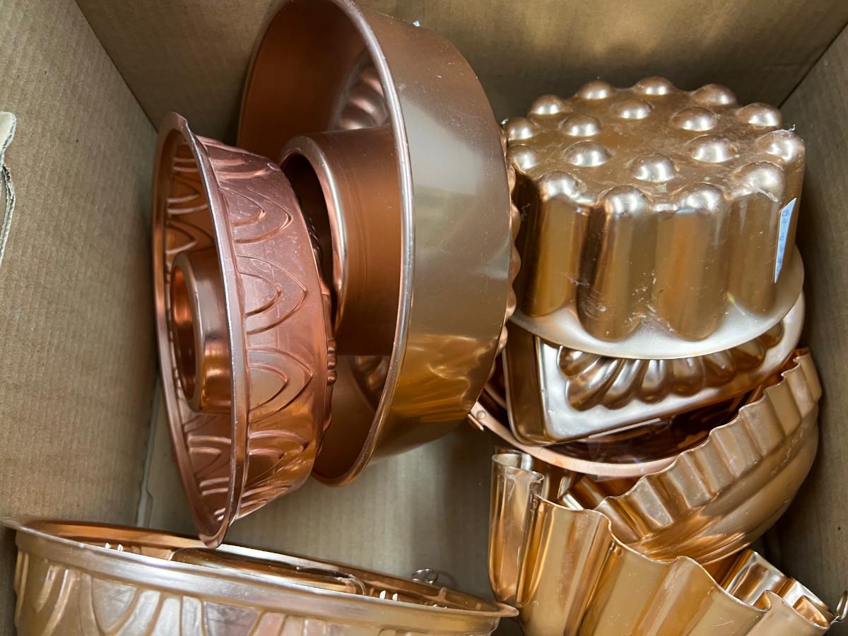 Aluminum Bundt and JellO Pans Copper Colored