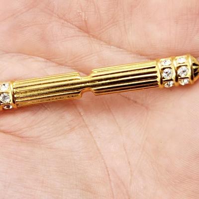 VINTAGE GOLD TONED BAR BROOCH
