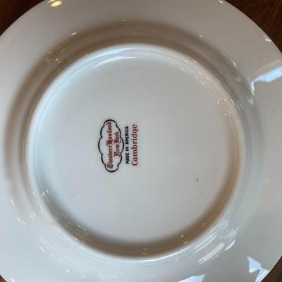 Crimson New York Haviland Cambridge China - 6 Dinner plates and 6 bread & butter plates or dessert plates 