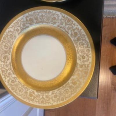 1 - H&C Selb Bavaria Henerich & Co “Edgerton” plate  gold & cream plate