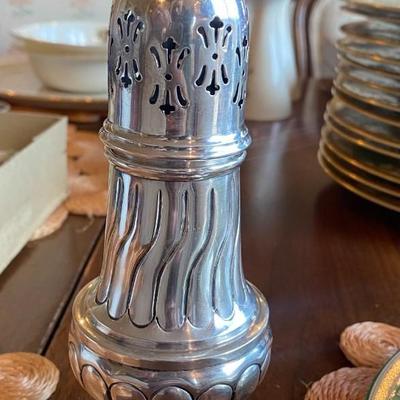 Hand Chased English Sterling Silver Sugar Caster