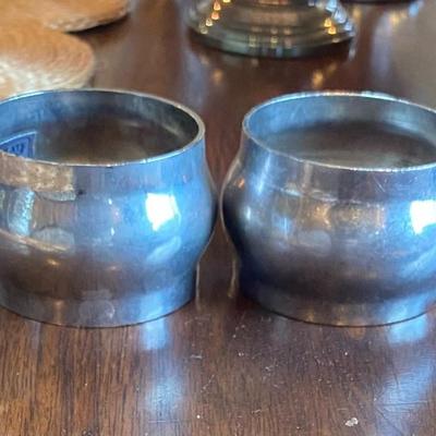 9 silver plate napkin rings 