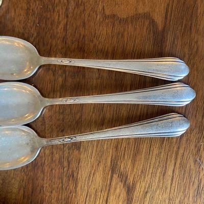 3 - Sterling silver ice cream spoons with matching table knife