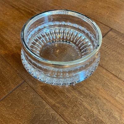 Silver rimmed cut glass bowls  