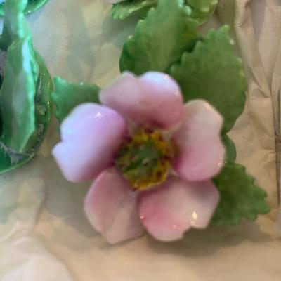 Royal Adderley England porcelain flower placecard / menu card holders