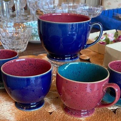 1 - Denby Harlequin 14 oz footed Breakfast