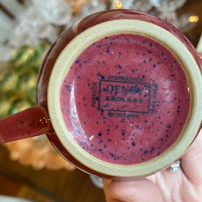 Denby Harlequin footed uncovered sugar and creamer