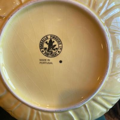 Bordallo Pinheiro Majolica Large Yellow Cabbage Salad Serving Bowl