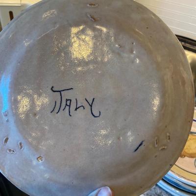 Pottery Plates with hand painted fruit 