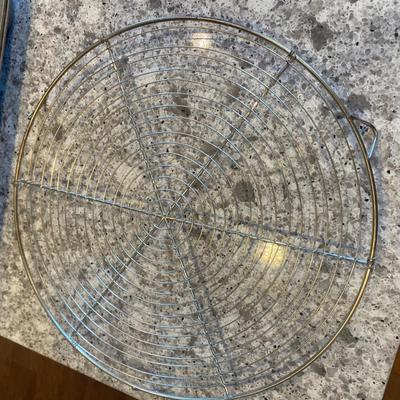 Assorted Baking Items; 2 Loaf Pans; 3 Muffin Pans: 1 (7") stainless steel fluted brioche pan; 3 Wire Cooling racks