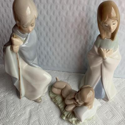 Lladro Nativity Scene Figurines Mary Joseph Baby Jesus