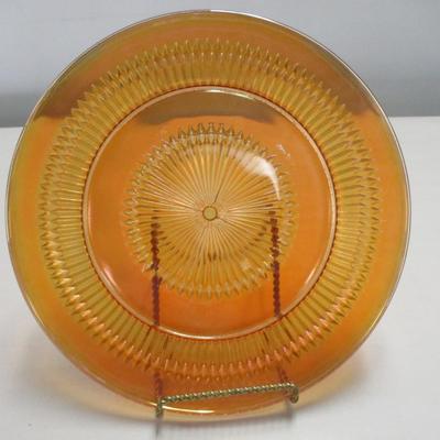 Vintage Jeanette Anniversary Carnival Glass Marigold Dinner Plate