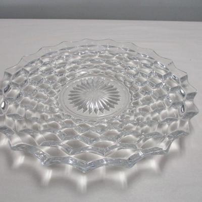 Vintage Fostoria American Clear Cube Serving Plate