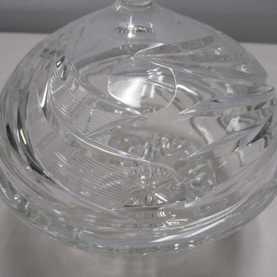 Vintage Cut & Etched Clear Glass Candy Dish