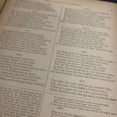 1800s Lord Byron Works In One Large Volume
