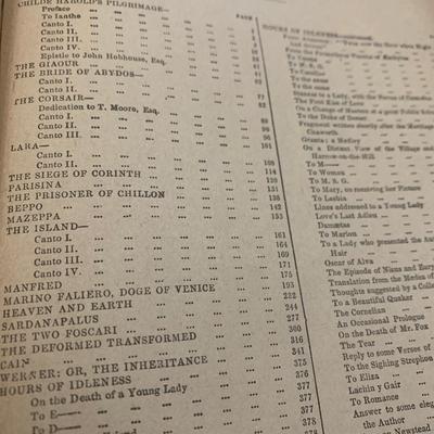 1800s Lord Byron Works In One Large Volume