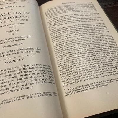 c.1916 History of Discovery of Solar Spots by Walter Mitchell POPULAR ASTRONOMY