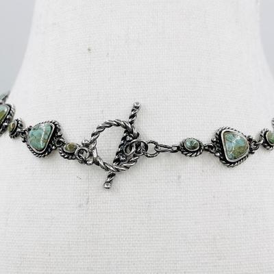 Sterling (925) ~ Turquoise Toggle 18