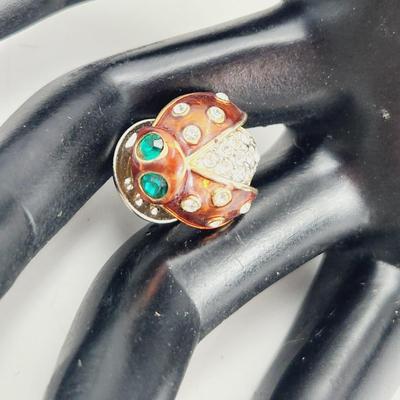 CUTE GLAZED PAINTED LADY BUG PIN
