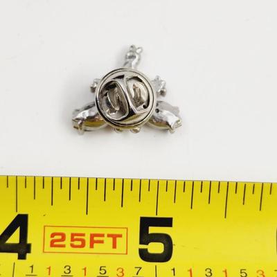 CUTE CRYSTAL PURPLE & WHITE DRAGON FLY PIN