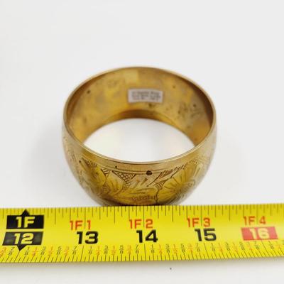 BEAUTIFUL ETCHED BRASS BRACELET