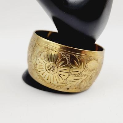 BEAUTIFUL ETCHED BRASS BRACELET