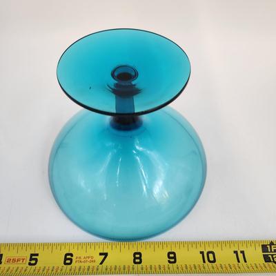 VINTAGE TEAL LARGE MOUTH GLASS WARE