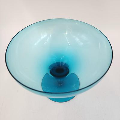 VINTAGE TEAL LARGE MOUTH GLASS WARE