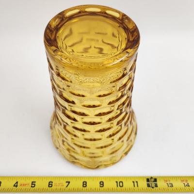 VINTAGE FEDERAL YORKTOWN AMBER 8" VASE