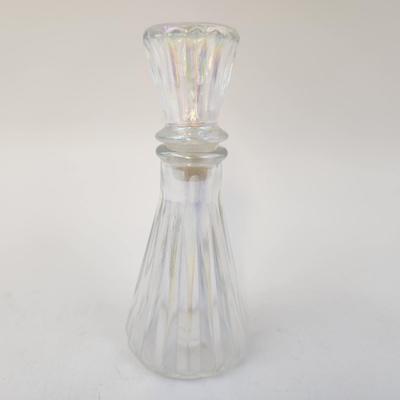 IRIDESCENT RIBBED CAPPED GLASS BOTTLE