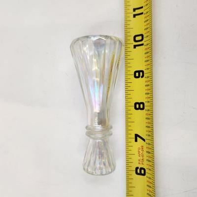 IRIDESCENT RIBBED CAPPED GLASS BOTTLE